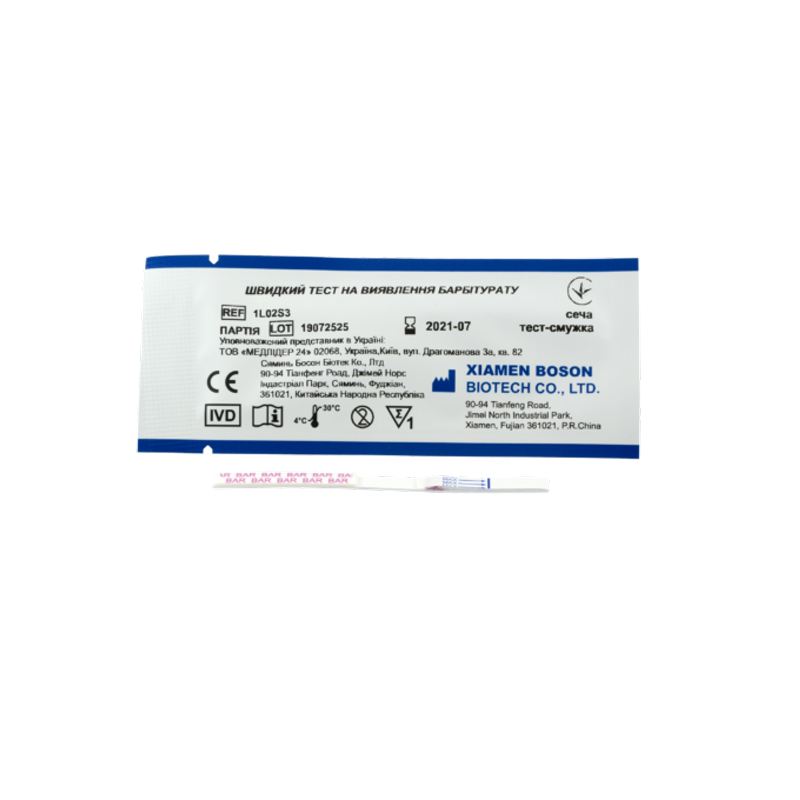 Швидкий тест на виявлення барбітурату, сеча, тест-смужка (Boson, 1L02S3)